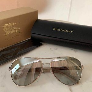 Burberry 3080 10056V Silver Grey Pilot Aviator Sun